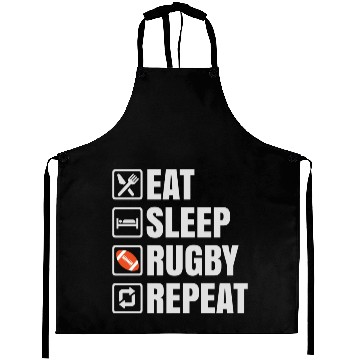 Discover Eat Sleep Rugby Repeat Aprons