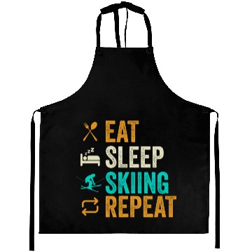 Discover EAT SLEEP SKIING REPEAT Funny ski Aprons, gift