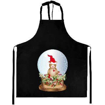 Discover beautiful nostalgic snow globe with teddy bear Aprons