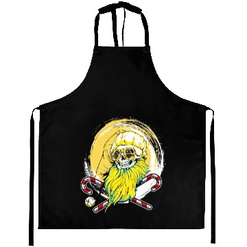 Discover skull santa hat candy cane crew Aprons