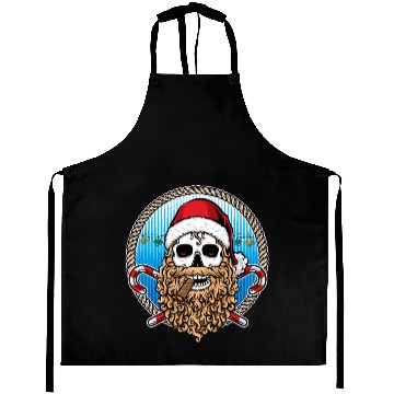 Discover skull santa hat candy cane crew Aprons