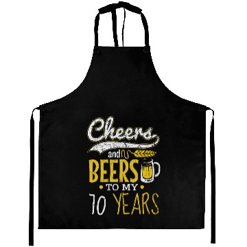 Discover Cheers and Beers 70th Birthday Gift Idea Aprons