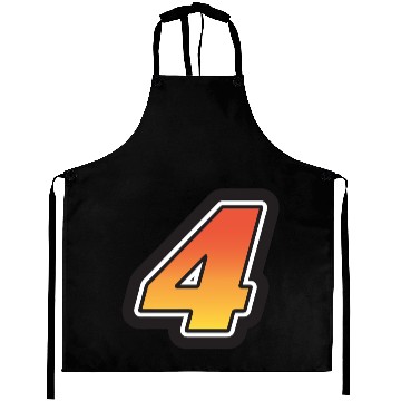 Discover Number Four 4 Gradient Yellow Orange 3 Stroke Aprons