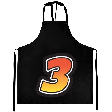 Discover Number Three 3 Gradient Yellow Orange 3 Stroke Aprons