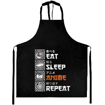 Discover Eat, Sleep, Anime, Repeat - Gift For Christmas Day Aprons