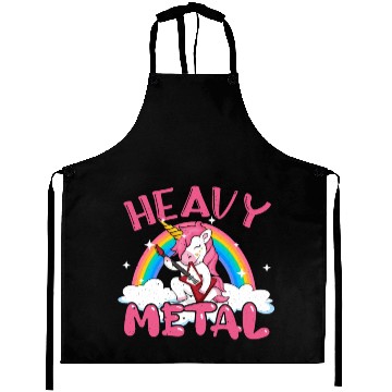 Discover Guitarist Unicorn Rainbow Metal Music Heavy Rock Aprons