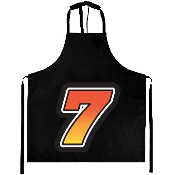 Discover Number Seven 7 Gradient Yellow Orange 3 Stroke Aprons
