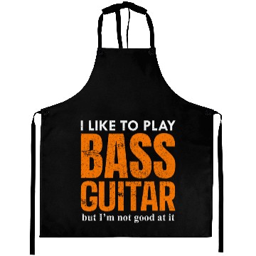 Discover Bass Guitar Player Music Musician Bassist Funny Aprons