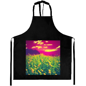 Discover Abstract Flowers on a Pink Background Aprons
