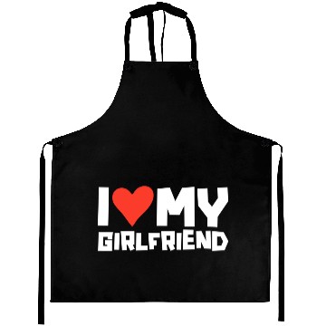 Discover I Love My Girlfriend Red Heart Cute Romantic Gift Aprons