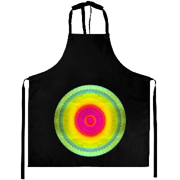Discover Yellow-Green with Pink Symmetic Shape on Center Aprons