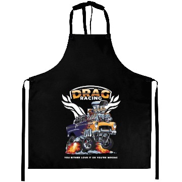 Discover Funny Drag Racing Race Drivers & Bracket Racing Fa Aprons