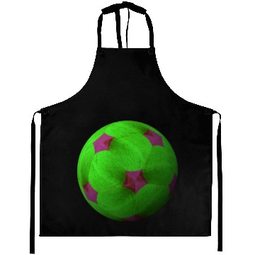 Discover Neon Green 3D with Purple Connected Star Shapes Aprons