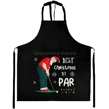 Discover Golf Santa Claus Pun Golfer Gift Golfing Aprons