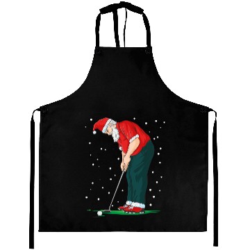 Discover Golf Santa Claus Pun Golfer Gift Golfing Aprons