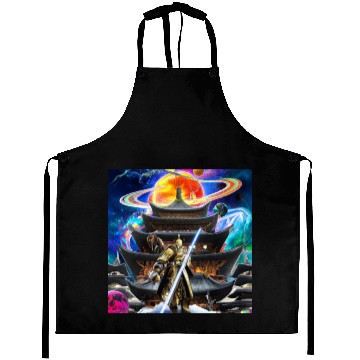 Discover Painting of a warrior fighting in an alien world. Aprons