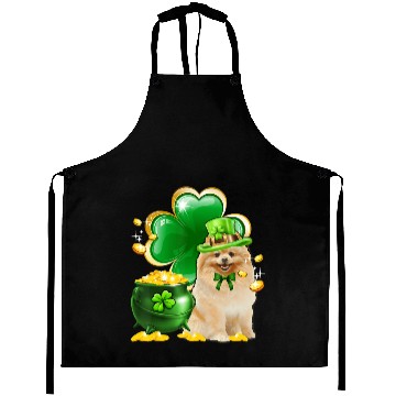 Discover Pomeranian Dog Shamrock St Patricks Day Aprons
