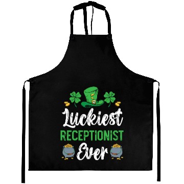 Discover Luckiest Receptionist Ever St. Patrick's Day Aprons
