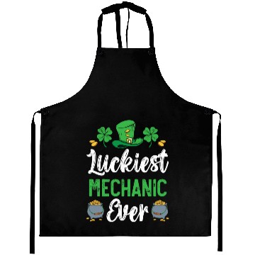 Discover Luckiest Mechanic Ever St. Patrick's Day Aprons