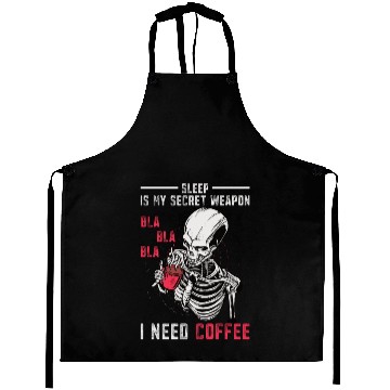 Discover Skeleton Drinking Coffee Medical Student Aprons