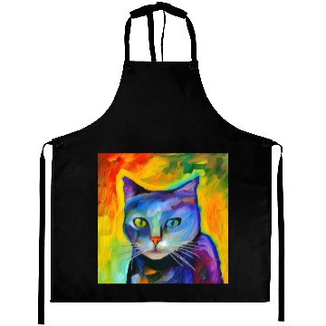 Discover Fantasy portrait of a cat Aprons