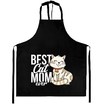 Discover Best Cat Mom Ever Aprons