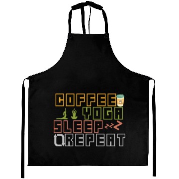 Discover Coffee Yoga Sleep Repeat Aprons
