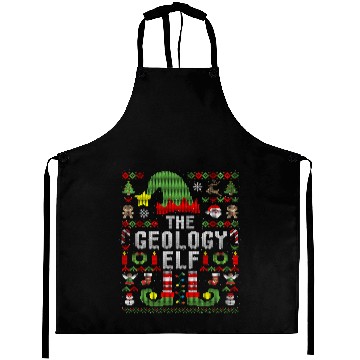 Discover Funny The Geology Elf Ugly Christmas Aprons