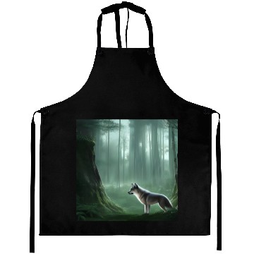 Discover White wolf in the forest Aprons