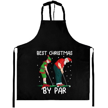 Discover Golf Elf Golfer Christmas Santa Claus Golfing Aprons