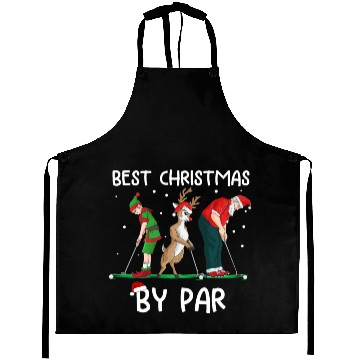Discover Golf Elf Golfer Christmas Santa Claus Golfing Aprons