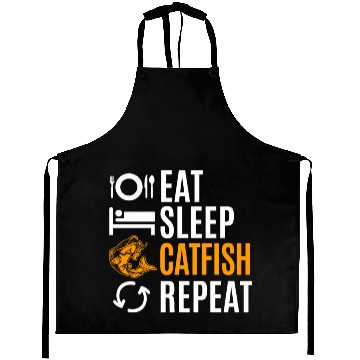 Discover Eat Sleep Catfish Repeat Aprons