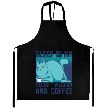 Discover Cat Drinking Coffee Tired I Need Coffee Aprons