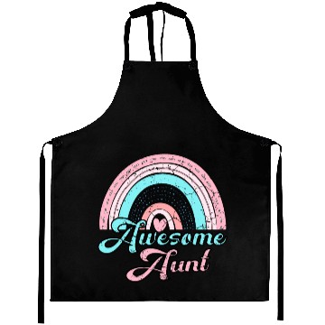 Discover Awesome Aunt retro rainbow vintage Aprons