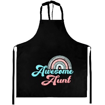 Discover Awesome Aunt retro rainbow vintage Aprons