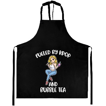Discover Fueled By Kpop And Bubble Tea Funny Kpop Gift Aprons