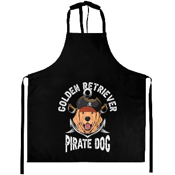Discover Golden Retriever Pirate Dog Aprons