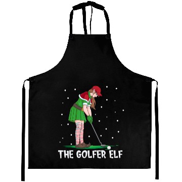 Discover The Golfer Elf Golf Christmas Golfing Aprons