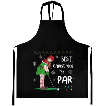 Discover Golf Elf Pun Golfer Christmas Golfing Aprons
