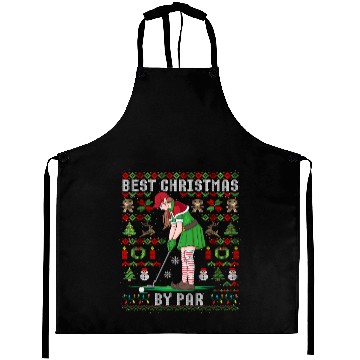 Discover Golf Elf Pun Golfer Ugly Christmas Golfing Aprons