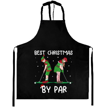 Discover Golf Elf Pun Golfer Christmas Golfing Aprons