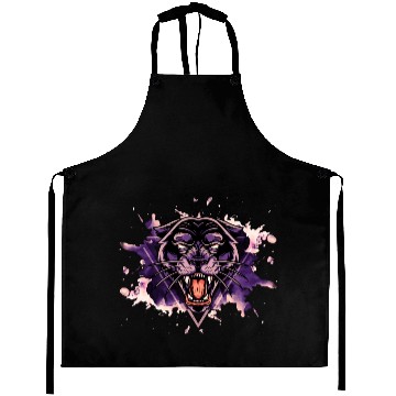 Discover Panther Panter Purple Black Splash Predator Animal Aprons