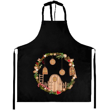 Discover Elf door in Christmas wreath for Christmas Aprons