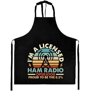 Discover Ham Radio I'm A Licensed Ham Retro Radio Operator Aprons