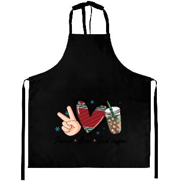 Discover peace love iced coffee Aprons