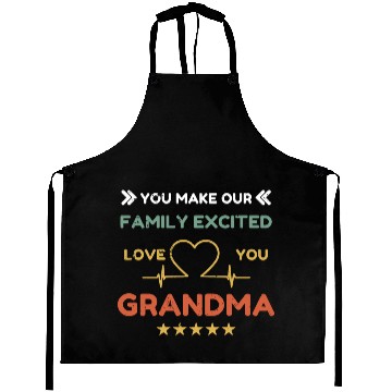 Discover You make family excited love Grandma Heart Beat Aprons