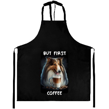 Discover Collie - But First Coffee Aprons