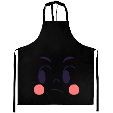 Discover jaded expression of cartoon emotion face Aprons
