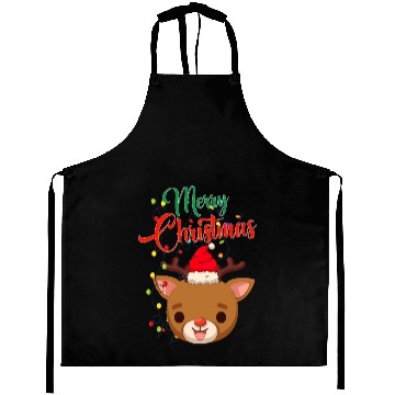 Discover merry christmas funny deer Aprons