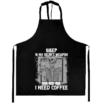 Discover Skeleton Drinking Coffee Medical Student Aprons